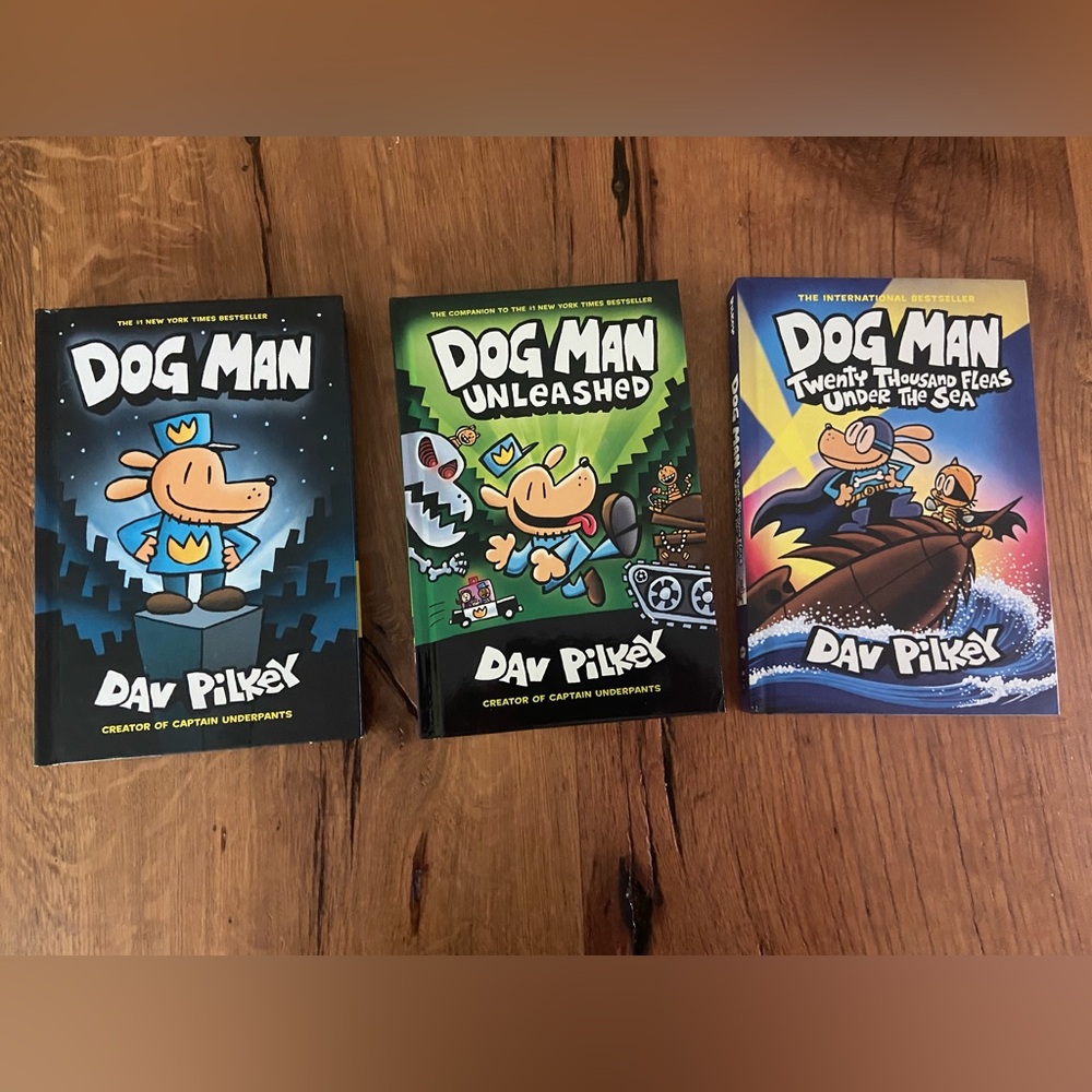 Dog Man Set of THREE Hardback Graphic Novel Books by Dav Pilkey